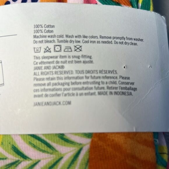 Janie and Jack 100049407 Good Night Short Pajama in Tropical Fruit size 3 NWT - Picture 8 of 9